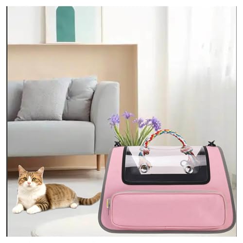 Katzentransporttasche Faltbar und Atmungsaktiv Katzentasche ， mit Einstellbar Schultergurt Transporttasche Hund für Katzen Kleiner Hund Welpe,Pink von Snyucve
