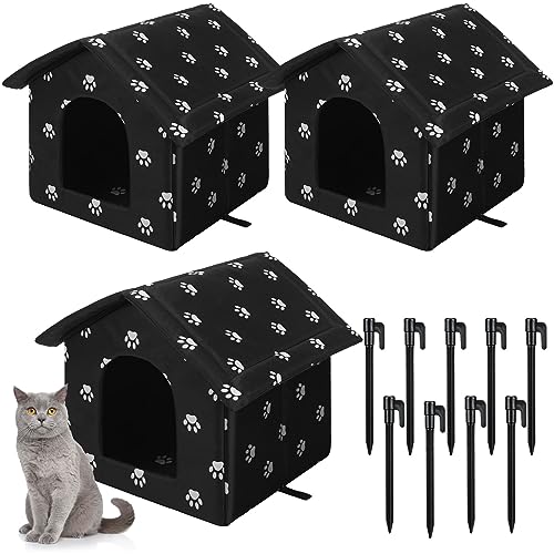 Soaoo 3 Stück Katzenhäuser für Outdoor Katzen Streunende Warme Katzen Unterschlupf Wetterfest Außen Katzenhaus Indoor Faltbare Haustierhöhle mit Zeltheringen für Winter Wildtier Hunde (Pfote, 45,2 x Soaoo 3 Stück Katzenhäuser für Outdoor Katzen Streunende Warme Katzen Unterschlupf Wetterfest Außen Katzenhaus Indoor Faltbare Haustierhöhle mit Zeltheringen für Winter Wildtier Hunde (Pfote, 45,2 x von Soaoo
