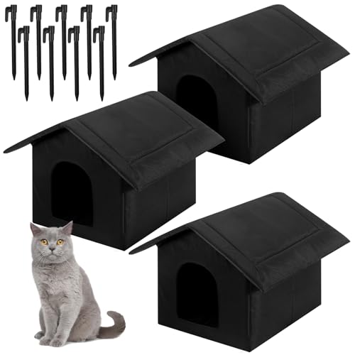 Soaoo Katzenhäuser für Outdoor-Katzen, streunende warme Katzen, Unterschlupf, wetterfest, für den Außenbereich, faltbar, Haustierhöhle mit Zeltheringen für den Winter, Wildtiere, 35,1 x 30 x 35,1 cm, Soaoo Katzenhäuser für Outdoor-Katzen, streunende warme Katzen, Unterschlupf, wetterfest, für den Außenbereich, faltbar, Haustierhöhle mit Zeltheringen für den Winter, Wildtiere, 35,1 x 30 x 35,1 cm, von Soaoo