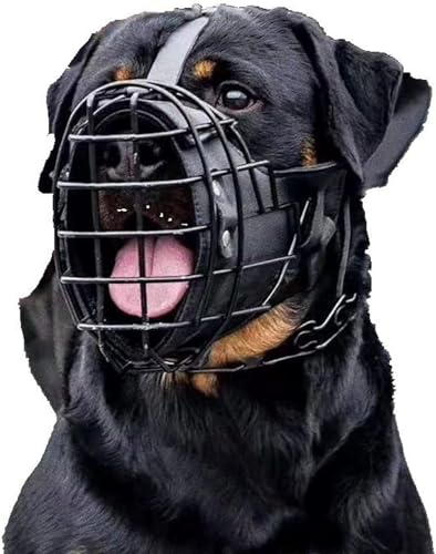 Verstellbarer Maulkorb aus Metall und Leder für Deutscher Schäferhund, Dobermann, Rottweiler und andere mittelgroße und große Hunde, ideal zum Trainieren, L Verstellbarer Maulkorb aus Metall und Leder für Deutscher Schäferhund, Dobermann, Rottweiler und andere mittelgroße und große Hunde, ideal zum Trainieren, L von Sobeta