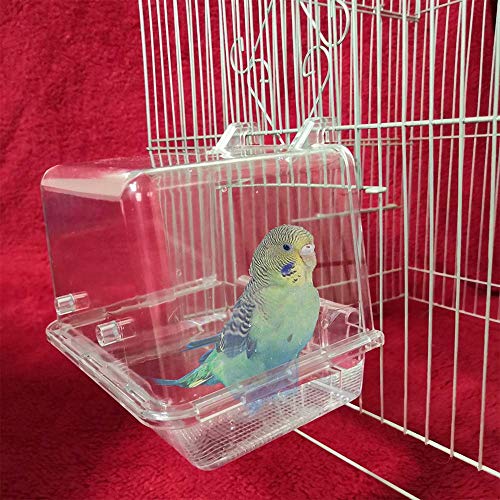 Papageien-Badewanne, Vogel-Badewanne, Duschbox, zum Aufhängen, transparent, für Vögel, Sittiche, Nymphensittiche von Sobotoo