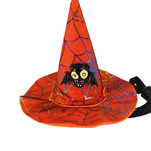 Sobotoo Halloween-Hut für Hunde und Katzen, süßes Cosplay-Hut, Kürbis-Schlägerhut, Zauberer, Kopfbedeckung, Weihnachten, Party, Kostüm, Foto-Requis von Sobotoo