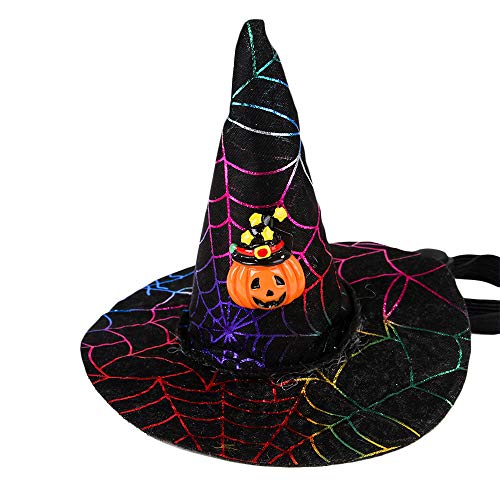Sobotoo Halloween-Hut für Hunde und Katzen, süßes Cosplay-Hut, Kürbis-Schlägerhut, Zauberer, Kopfbedeckung, Weihnachten, Party, Kostüm, Foto-Requis von Sobotoo