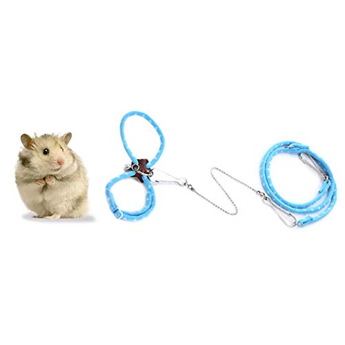 Sobotoo Hamstergeschirr und Leinen, verstellbare Anti-Biss-Brustgurte für kleine Tiere, Outdoor, Walking, Training, Leine für Zwerghamster, Rennmäuse, Ratten, Maus (A) von Sobotoo