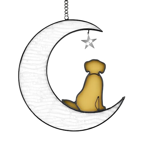 Sobotoo Hunde-Gedenkgeschenke für den Verlust des Hundes, einzigartiges Stern-Mond-Design, Hundebeileidsgeschenk für Hundeliebhaber, Haustierbeileidsgeschenke für Hunde, Sonnenfänger, von Sobotoo