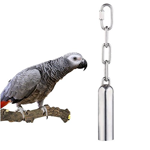 Sotoboo Edelstahlglocke für Vögel, strapazierfähiges Vogelkäfig-Spielzeug, für Papageien/Graupapageien/Mini-Aras/kleine Kakadus/Nymphensittiche und mehr (klein oder groß) von Sobotoo