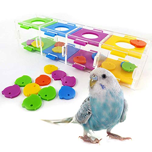 Vogel-Spielzeug für Papageien, Intelligenz-Training, interaktives Spielzeug für Papageien, Sittiche, Nymphensittiche und kleine Haustiere von Sobotoo