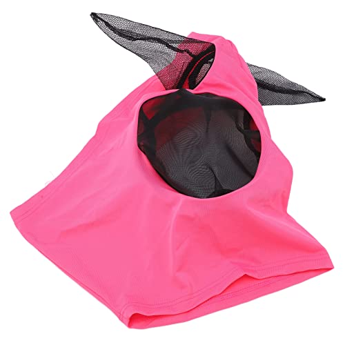 Socobeta Atmungsaktive, Bequeme Fliegenmaske für Pferde mit Extra Feinem Netz, Weicher Strickstoff-Gesichtsmaske und Schutz für Pferde (Rosa) von Socobeta