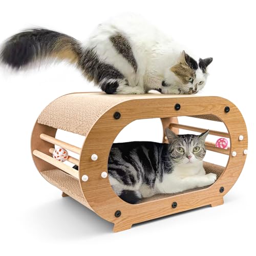 Großes Katzenkratzbett mit Ballspielzeug – Katzenkratzpappe, 100% recyceltes Papier, Katzenkratzer für Indoor-Katzen und Kätzchen, chemiefreie Materialien, Katzenkratz-Lounge – Katzenkratzmatte Großes Katzenkratzbett mit Ballspielzeug – Katzenkratzpappe, 100% recyceltes Papier, Katzenkratzer für Indoor-Katzen und Kätzchen, chemiefreie Materialien, Katzenkratz-Lounge – Katzenkratzmatte von Socostar