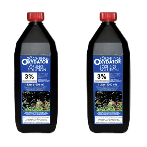 Söchting 3% Wasserstoffperoxid-Oxydator-Lösung 2er Pack – 2 x 1000 ml für effektive Sauerstoffanreicherung in Aquarien & Teichen von Söchting Biotechnik