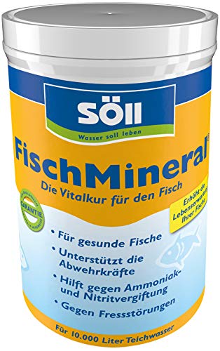 Söll 80478 FischMineral, 1 kg - Vitalkur für Fische im Fischteich Gartenteich Koiteich/Fischpflegemittel entgiftet, neutralisiert, optimiert Wasser mit lebenswichtigen Mineralien von Söll