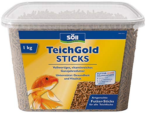 Söll 81447 TEICH-GOLD Futter-Sticks (7,5 L) - Hauptfutter/ Ganzjahresfutter zum Füttern von Teichfischen im Fischteich, Gartenteich - gesunde Ernährung - starke Abwehrkräfte - lange Schwimmfähigkeit von Söll