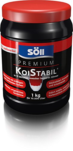 Söll 81889 Premium KoiStabil, 1 kg - effektiver Teichstabilisator/koigerechter Wasseraufbereiter/reguliert pH-Wert und KH-Wert für messbar besseres Teichwasser im Gartenteich Fischteich Koiteich von Söll