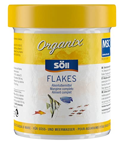 Söll 16133 Organix Flakes - Hauptfutter für Zierfische - Aquariumfutter - Zierfischfutter - Flockenfutter - 130 ml von Söll
