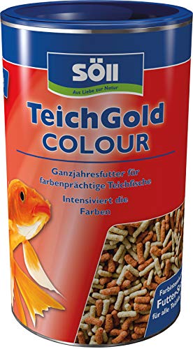 Söll 18800 TEICH-GOLD Colour-Sticks Hauptfutter (1 L) - Proteine, Vitamine und Spurenelemente für eine ausgewogene Ernährung / Fischgesundheit und Fischvitalität / zum Füttern im Gartenteich von Söll