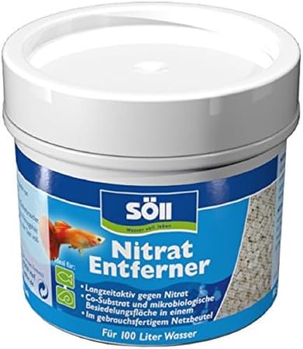 Söll 83195 NitratEntferner, 60 g für 100 Liter Wasser - Natürliche Nitratreduktion im Aquarium/gegen Algenwachstum und Krankheitsanfälligkeit Aller Aquarienbewohner von Söll