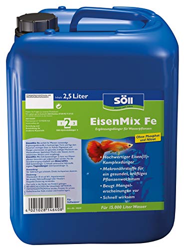 Söll 81443 EisenMix Fe, 2.5 l - Ergänzungsdünger für Wasserpflanzen/pflegt Wasserpflanzen im Aquarium von Söll