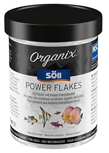Söll Organix Power Flakes, 130 ml - Hauptfutterflocken für Zierfische - proteinreiches Fischfutter mit Vitaminen für Aquarienfische mit viel Energie von Söll