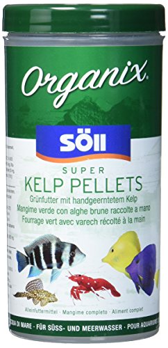 Söll Organix Super Kelp Pellets, 490 ml - Grünfutter mit Vitaminen und Spurenelementen | Fischfutter für Pflanzenfresser wie Garnelen, Krebse, Welse und Cichliden im Aquarium von Söll