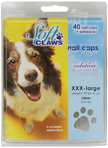 SOFTCLAWS® Krallenschutzes für Hund Große XXXLARGE (JUMBO) Farbe Durchsichtig von Soft Claws