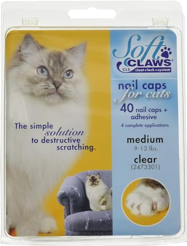 SOFTCLAWS® Krallenschutzes für Katzen,mittelgroß, Durchsichtig von Soft Claws