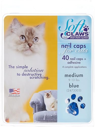 SOFTCLAWS® Krallenschutzes für Katzen - Medium - Blau von Soft Claws