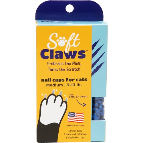 SOFTCLAWS® Krallenschutzes für Katzen - Medium - Blau von Soft Claws