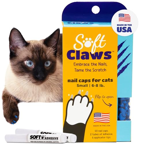 SOFTCLAWS® Krallenschutzes für Katzen - Small - Blu von Soft Claws