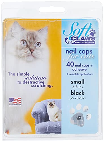 SOFTCLAWS® Krallenschutzes für Katzen - Small - Schwarz von Soft Claws