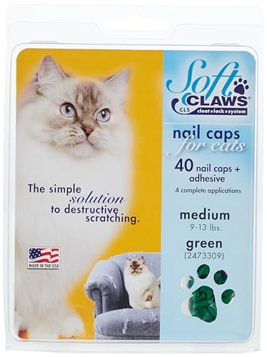 Soft Claws Inc Feline Weiche Krallen Katze Nagel Kappen take-Home-Kit, mittelgroß, Grün von Soft Claws