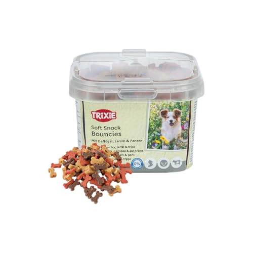 Trixie Soft Snack Bouncies | 140 g | Leckerlis für kleine Hunde und Welpen | Mit schmackhaftem Geflügel, Lamm und Pansen | Kleine und weiche Leckerlis ohne Zuckerzusatz von Soft Snack