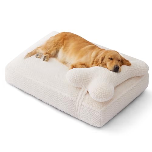 Soft Touch Luxuriöses Hundebett aus Kunstfell mit aufsteckbarem Kissen, Haustierbett für extra große Hunde mit waschbarem, abnehmbarem Bezug, 22,2 cm, extra dickes Bett für extra große Hunde Soft Touch Luxuriöses Hundebett aus Kunstfell mit aufsteckbarem Kissen, Haustierbett für extra große Hunde mit waschbarem, abnehmbarem Bezug, 22,2 cm, extra dickes Bett für extra große Hunde von Soft Touch