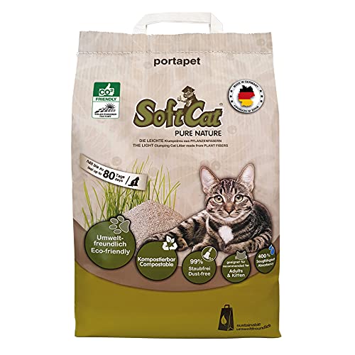 SoftCat, natürliche Katzenstreu, Klumpstreu, aus 100% Pflanzenfasern, kompostierbar, 17 Liter für ca. 80 Tage, im Papierbeutel SoftCat, natürliche Katzenstreu, Klumpstreu, aus 100% Pflanzenfasern, kompostierbar, 17 Liter für ca. 80 Tage, im Papierbeutel von SoftCat
