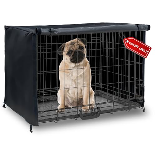 Softclub Abdeckung für Hundekäfige, 91,4 cm, wasserdicht, Schutz für drinnen und draußen, langlebig, winddicht, universelle Passform für Drahtkäfig, 91,4 cm L x 58,9 cm B x 63,5 cm H, Schwarz von Softclub