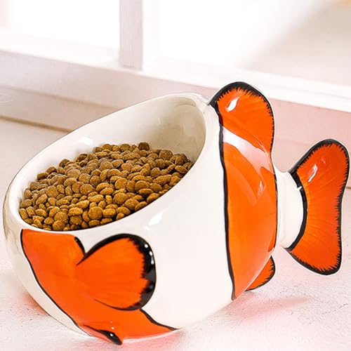 SogesHome Fressnäpfe für Katzen Fischform Näpfe Tränken & Zubehör Cat Bowl Cat Feeding Bowl Keramik Hundenapf Futternapf Fressnapf Napf von SogesHome