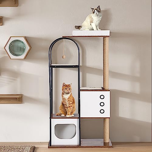 SogesHome Kratzbaum Katzenbetten Kratzbäume Designvoller Katzenbaum Katzenhaus Katzenhöhlen Katzenhäuser mit großer Plattform XXL Höhe 152 cm SogesHome Kratzbaum Katzenbetten Kratzbäume Designvoller Katzenbaum Katzenhaus Katzenhöhlen Katzenhäuser mit großer Plattform XXL Höhe 152 cm von SogesHome