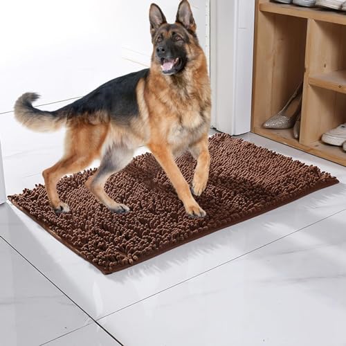 Hunde-Fußmatte for schlammige Pfoten, Hundematte, Hundeteppich, extrem saugfähiger Schmutzfänger, Hunde-Fußmatte, super saugfähige Bodenmatte for schlammige, nasse Pfoten und Schuhe (Color : Brown, von Sohodoo