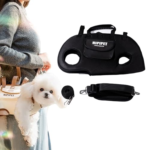 Multifunktions-Hundetragetasche – Verwendung als Tragetuch, Rucksack oder sicheres Geschirr for bequemes Tragen mit freien Händen überall(Black,S) von Sohodoo