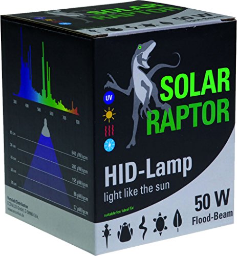 SOLAR RAPTOR HID UV-Strahler, Metalldampflampe, Wärme & UV-Lampe für Terrarien (50 Watt/Spot) von SOLAR RAPTOR