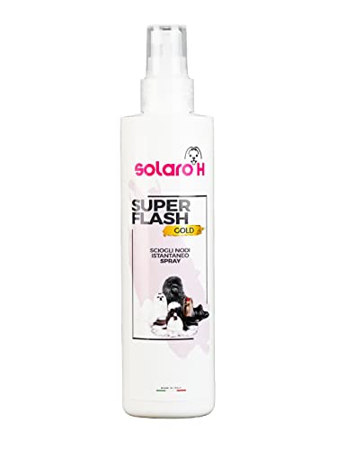 Solaro H Super Flash Gold Entwirrungsspray für Hunde 250ml Detangler Polierender und Pflegender Inka-Nusse von Solaro H