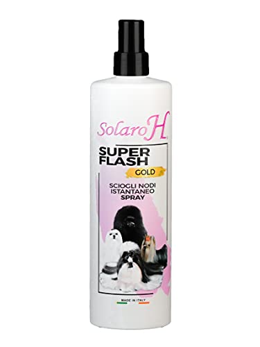Solaro H Super Flash Gold Schmelzknoten Spray Super Entwirrung Super Nährstoffe und Politur ohne Silikone (500 ml) von Solaro H