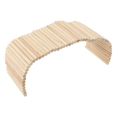 Haustierkletterbrücke, Sichere, Biegbare Holzbrücke für Kleine Haustiere, Unterhaltungsspielzeug mit Verstecktunnel, Hamsterklettern Hang, Birch -Meerschweinchen -Spieltunnel von Solinder
