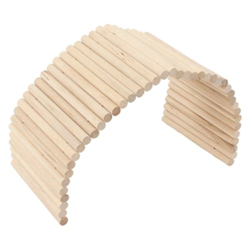 Haustierkletterbrücke, Sichere, Biegbare Holzbrücke für Kleine Haustiere, Unterhaltungsspielzeug mit Verstecktunnel, Hamsterklettern Hang, Birch -Meerschweinchen -Spieltunnel von Solinder