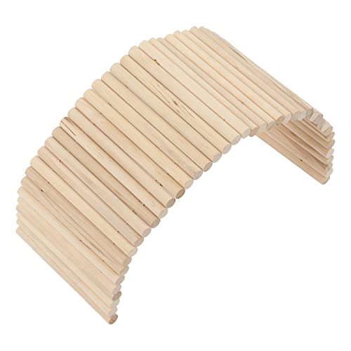 Haustierkletterbrücke, Sichere, Biegbare Holzbrücke für Kleine Haustiere, Unterhaltungsspielzeug mit Verstecktunnel, Hamsterklettern Hang, Birch -Meerschweinchen -Spieltunnel von Solinder