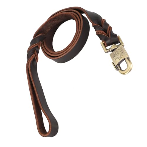 Haustierkragen, Weiche Leder -Hundeleine, für Kraft Geflochten, Stilvoll für Große Hunde, 110 Lb Gewichtskapazität (2,5 * 150 cm) von Solinder