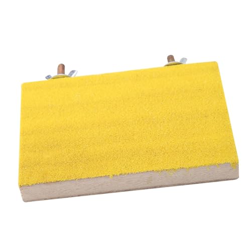 Holz Vogel Papagei Stand Barsch Plattform Spielzeug für Haustier Papagei, Sicher und Ungiftig, Raue Oberfläche Zum Nageln, Bieten Platz für Haustier Vogel zu Barsch, (Gelbe Lange von Solinder