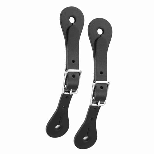 Robustes Ledersporngurt, Show Equestrian Riding, Set mit Passenden Stiefeln und Sporen für Outdoor -Sportarten (Schwarz) von Solinder