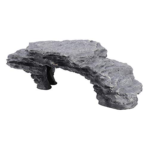 Schildkröte -Plattform -Dekor, Graue Harz -Versteckhöhle Zum Klettern von Haustieren, Aquariumdekor -Ornament mit Öffnungsdesign für Einfachen Zugang von Solinder