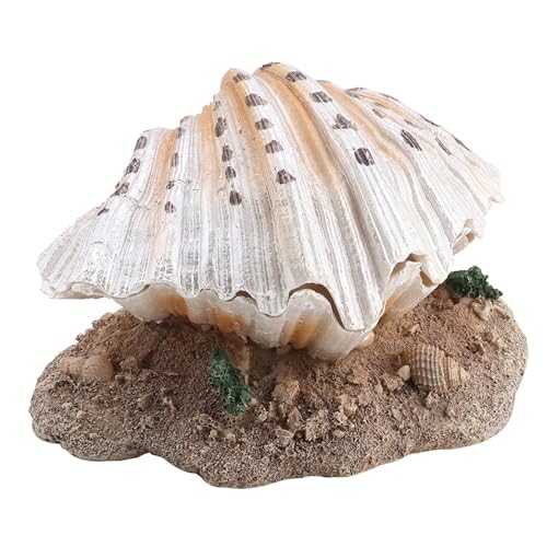 Solinder Aquarium Dekoration Korallenharz-Riff-Belüftung Action-Ornament-Fischbecken-Muschel-Perlen-Bubbler-Dekor mit Verbreiteter Basis für Einfache Platzierung, Mehrere Löcher für von Solinder