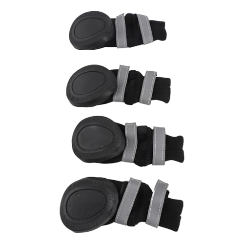 Wasserdacht Hundeschuhe Halten Sie die Pfoten Warm und Trocken, Keine Schlupfsohlen, mit Modisch Reflektierendem Design für die Sicherheit, XL, 4pcs -Set, PET -Anti -Slip (XL) von Solinder